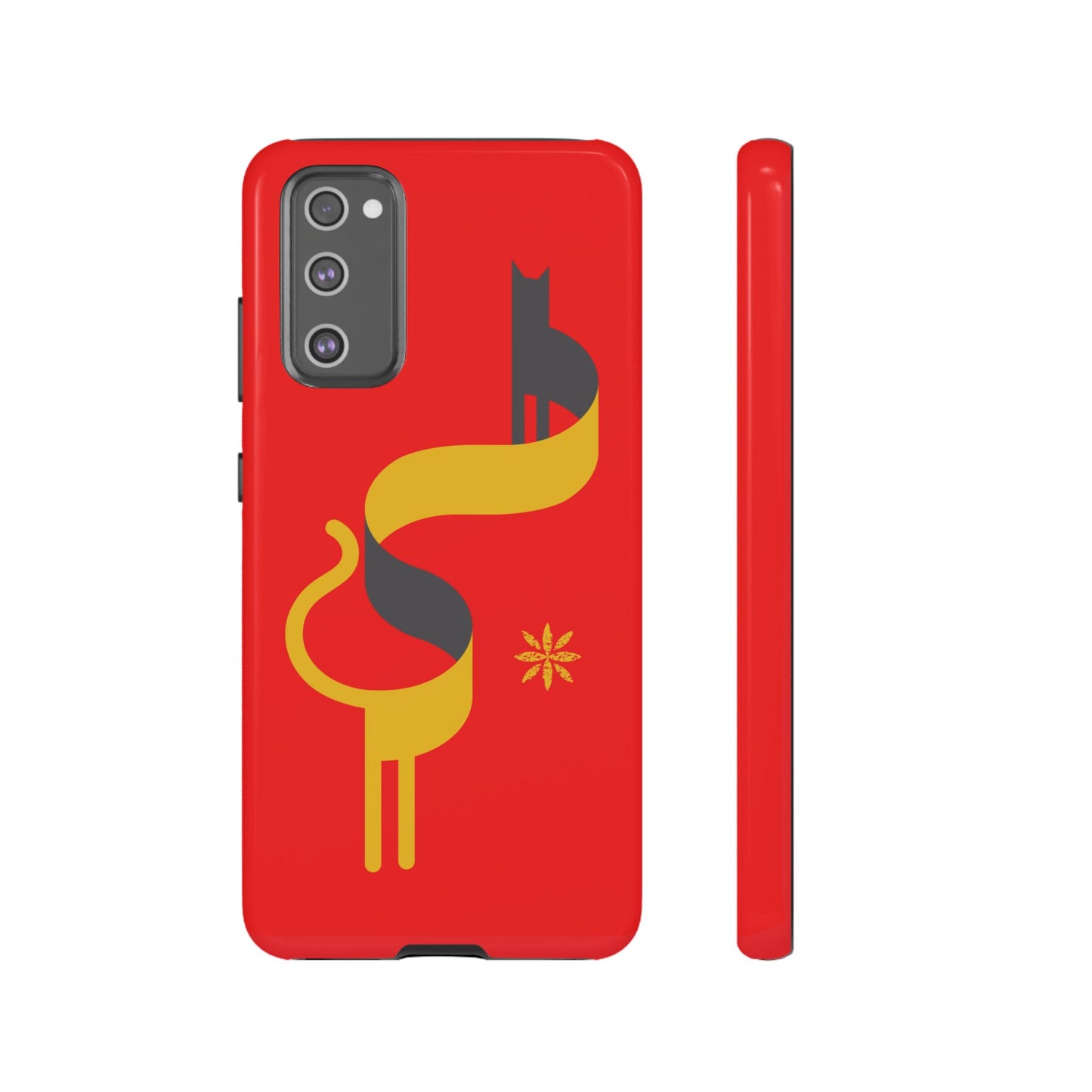 FlatCat Rugged Phone Case - Durable Red Cover