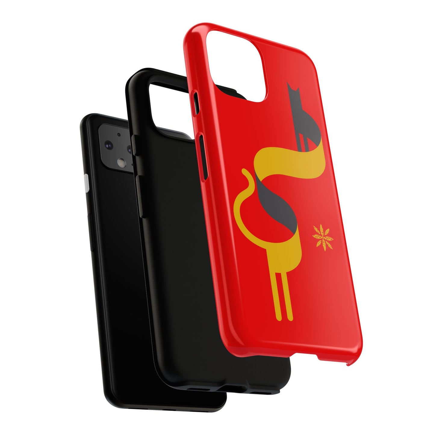 FlatCat Rugged Phone Case - Durable Red Cover