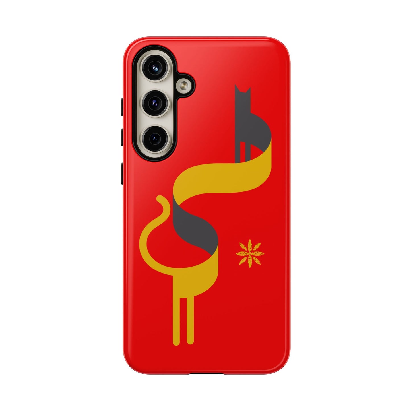 FlatCat Rugged Phone Case - Durable Red Cover