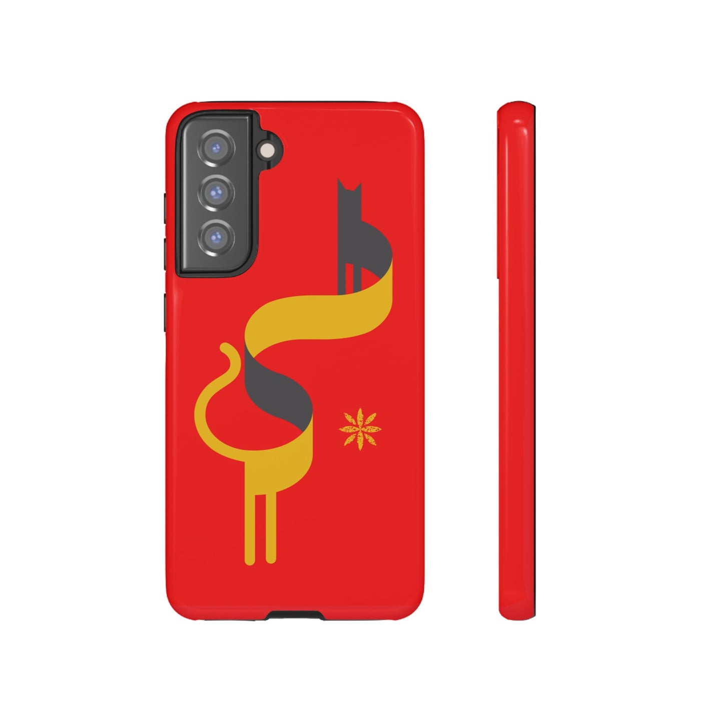 FlatCat Rugged Phone Case - Durable Red Cover