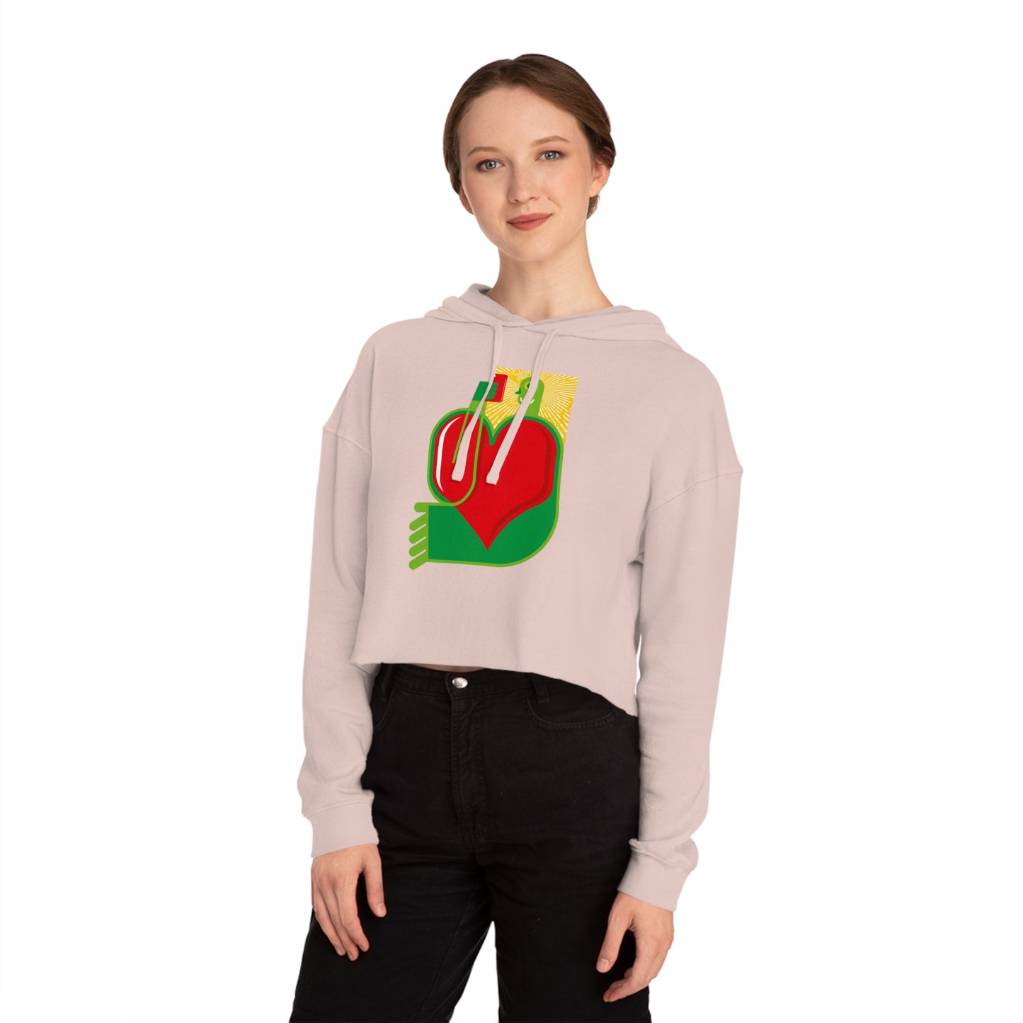 Heartfelt Love Cropped Hoodie for Women | Stylish & Comfortable Sweatshirt