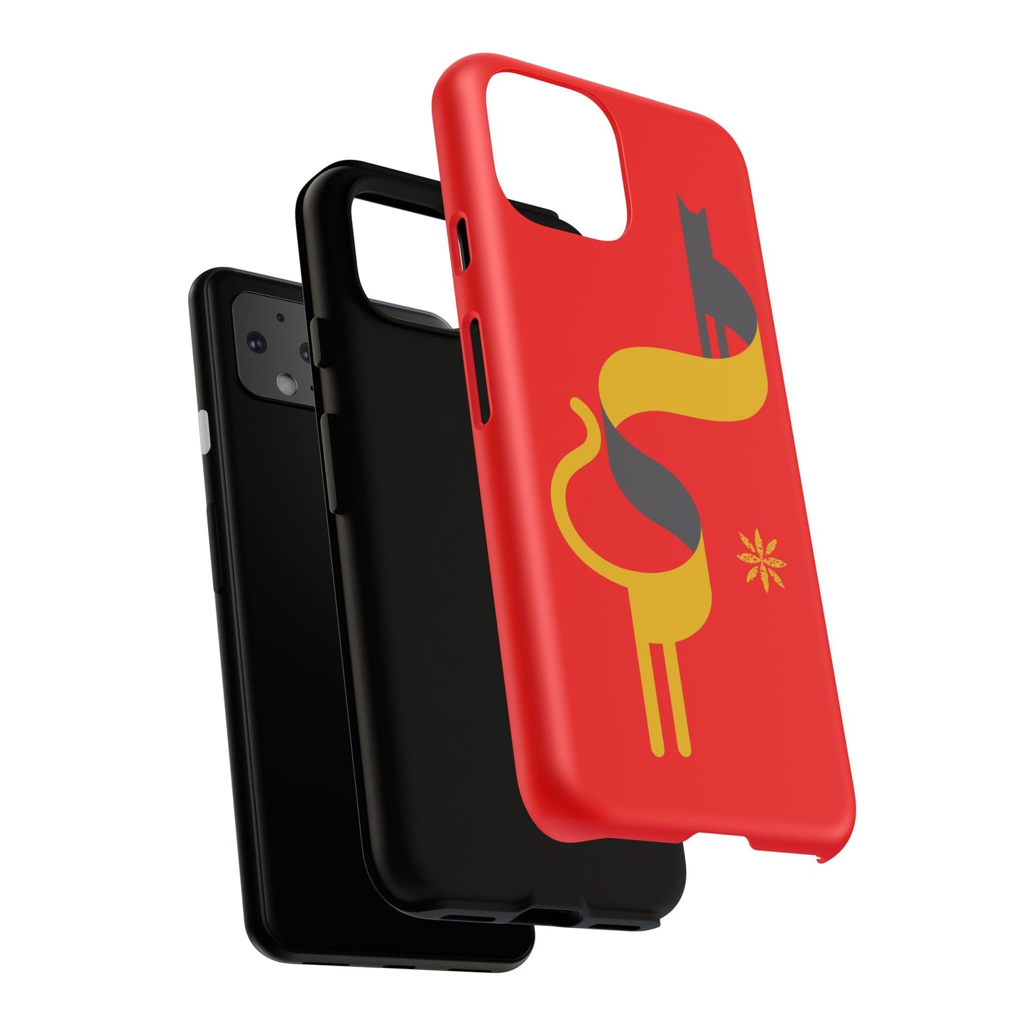 FlatCat Rugged Phone Case - Durable Red Cover