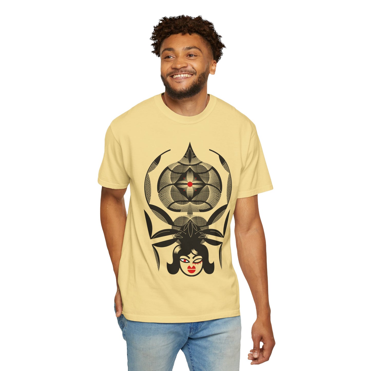 Gothic Graphic Unisex T-Shirt - Stylish Spider & Femme Fatale Design